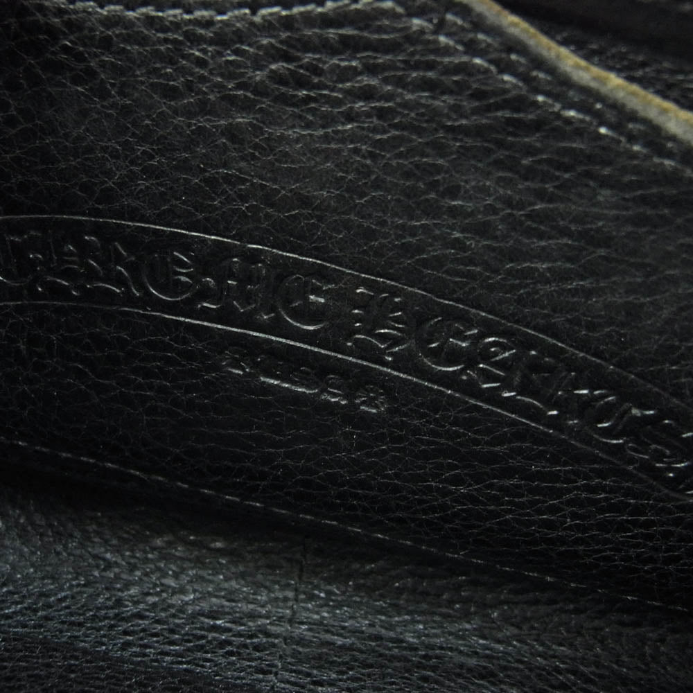 CHROME HEARTS クロムハーツ（原本無） REC F ZIP 3セメタリー クロスパッチ ラウンド ファスナー ウォレット 長財布 ブラック系【中古】