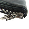 CHROME HEARTS クロムハーツ（原本無） REC F ZIP 3セメタリー クロスパッチ ラウンド ファスナー ウォレット 長財布 ブラック系【中古】