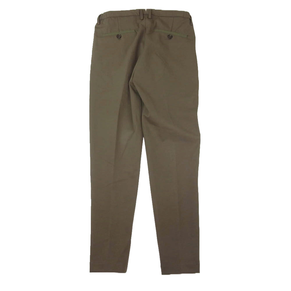 junhashimoto ジュンハシモト 1タック スラックス ストレッチ パンツ カーキ系 オリーブ系 M【中古】