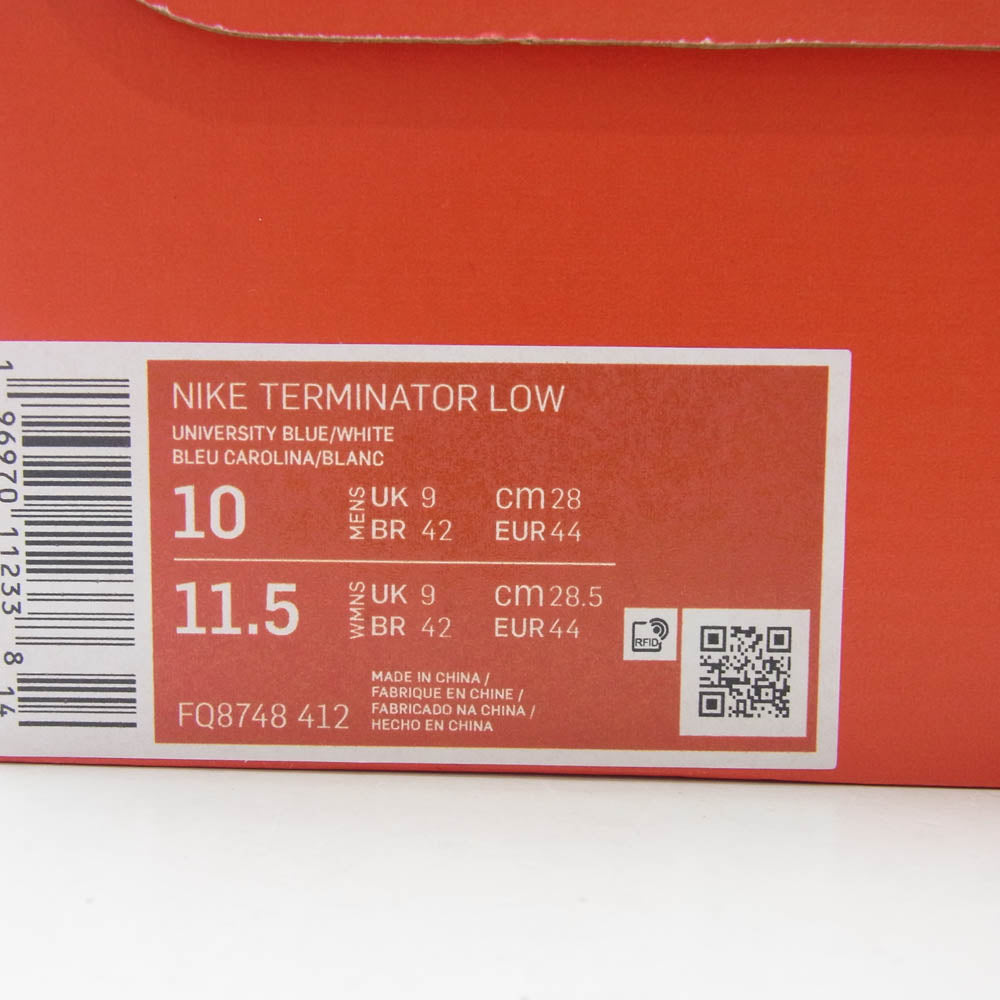 NIKE ナイキ FQ8748-412 terminator low University Blue ターミネーター ロー ユニバーシティブルー スニーカー ホワイト系 ブルー系 28.0cm【新古品】【未使用】【中古】