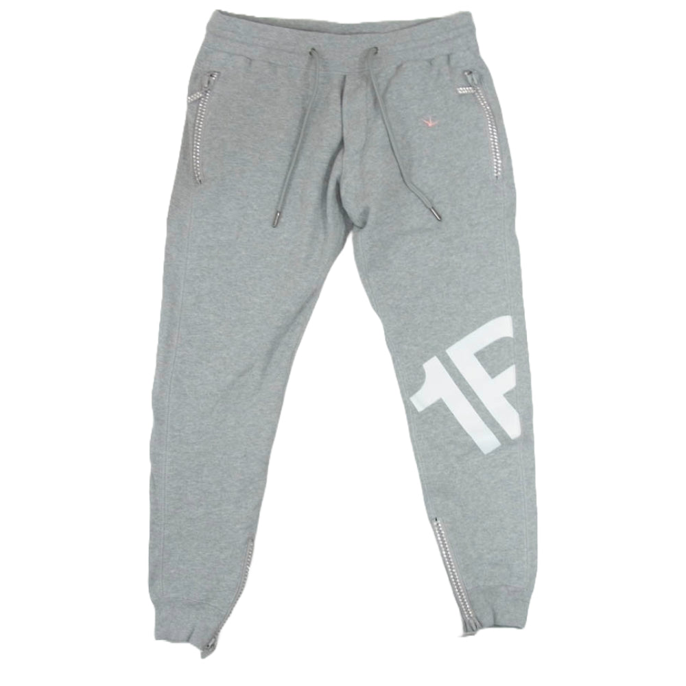 1piu1uguale3 ウノピュウノウグァーレトレ RELAX リラックス ラインストーン スウェット パンツ グレー系 M【中古】