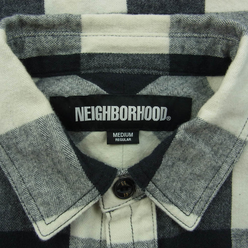 NEIGHBORHOOD ネイバーフッド 23SS 231ARNH-SHM01 BUFFALO CHECK SHIRT LS バッファロー チェック 長袖 シャツ ブラック系 ホワイト系 M【中古】