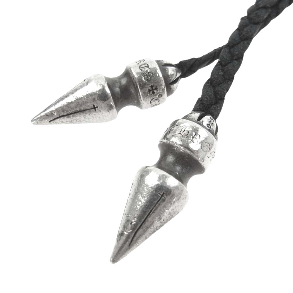 CHROME HEARTS クロムハーツ（原本無） スパイク レザー ブレード ボロチップ ブラック系 シルバー系【中古】