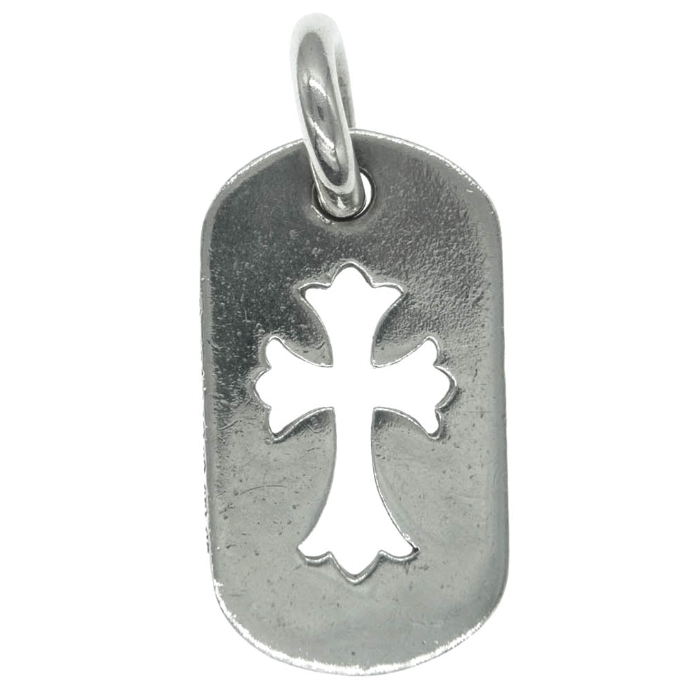 CHROME HEARTS クロムハーツ（原本無） D TAG SML CO CRS スモール ドッグタグ カットアウトクロス ペンダントトップ シルバー系【中古】
