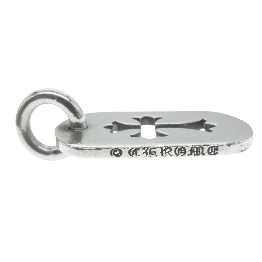 CHROME HEARTS クロムハーツ（原本無） D TAG SML CO CRS スモール ドッグタグ カットアウトクロス ペンダントトップ シルバー系【中古】