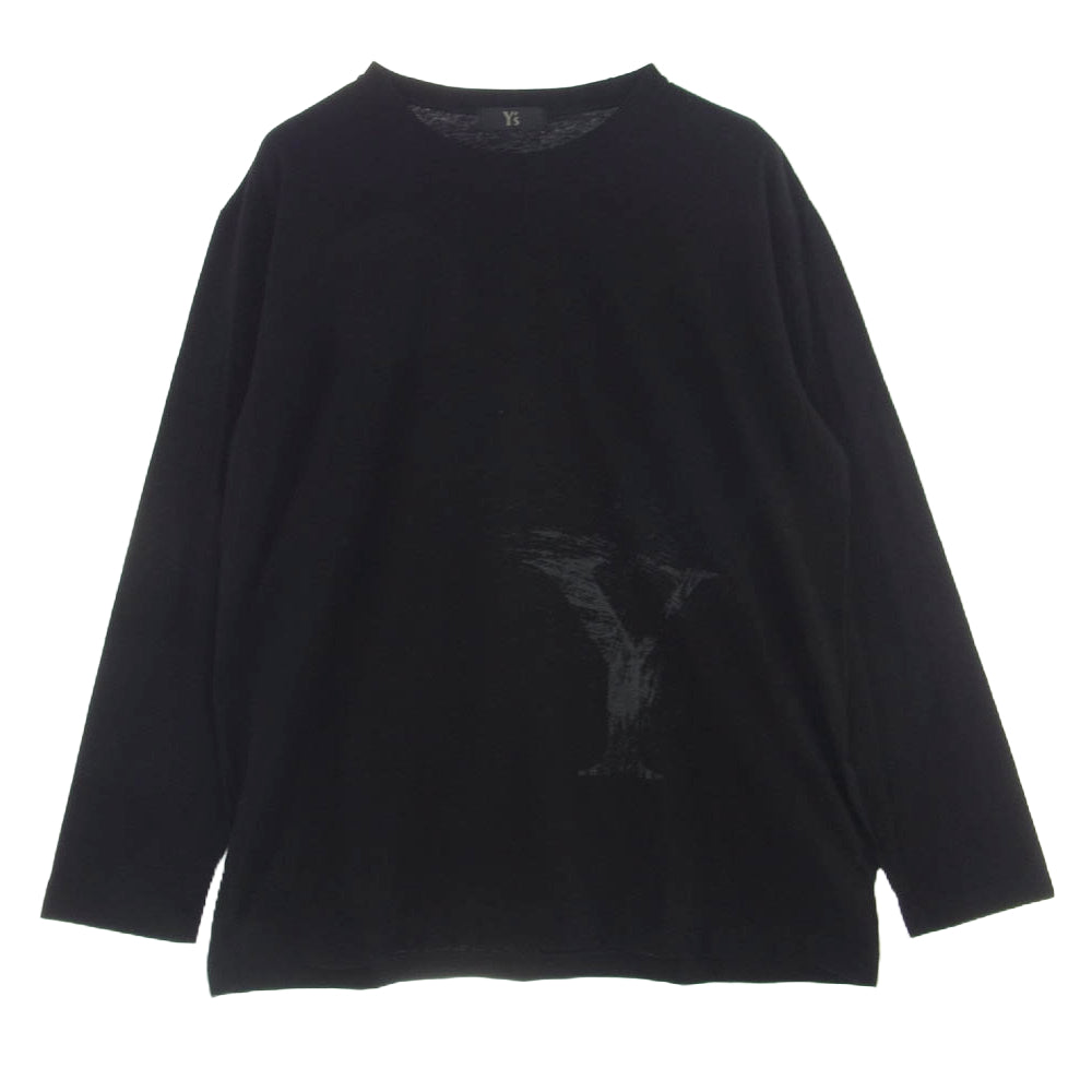 Y's Yohji Yamamoto ワイズ ヨウジヤマモト YB-T82-677 COTTON JERSEY LONG SLEEVE Y'S LOGO T コットンジャージー ロングスリーブ 長袖 Tシャツ カットソー ブラック系 4【中古】