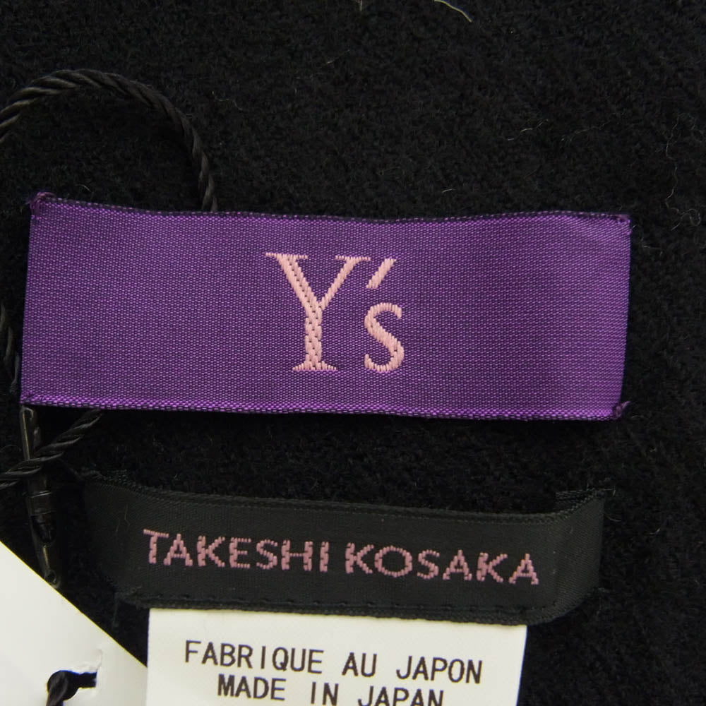Y's Yohji Yamamoto ワイズ ヨウジヤマモト 16AW YR-L40-146 PINK ワイズピンク TAKESHI KOSAKA LOOK12 ビッグ ストール 大判 チェック ウール ブランケット ブラック系【新古品】【未使用】【中古】