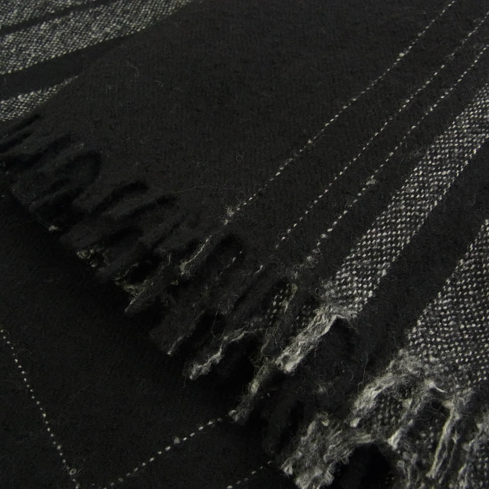 Y's Yohji Yamamoto ワイズ ヨウジヤマモト 16AW YR-L40-146 PINK ワイズピンク TAKESHI KOSAKA LOOK12 ビッグ ストール 大判 チェック ウール ブランケット ブラック系【新古品】【未使用】【中古】