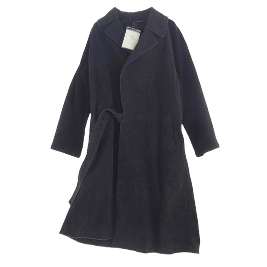 Y's Yohji Yamamoto ワイズ ヨウジヤマモト YX-C11-803 ニット切替 デニム ラップコート トレンチコート グレー系 ブラック系 01【中古】