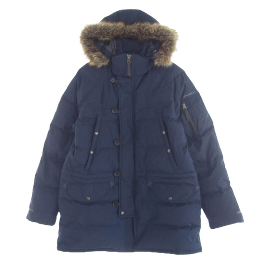 Eddie Bauer エディー・バウアー 01 9893 フェイクファー ダウンジャケット モッズコート ネイビー ネイビー系 L【中古】
