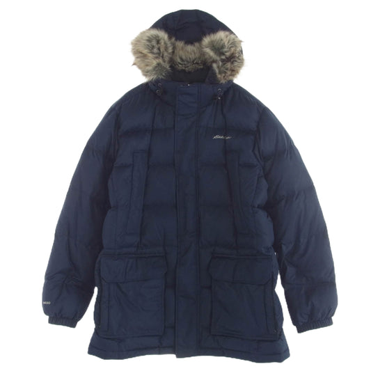 Eddie Bauer エディー・バウアー 01 6734 フェイクファー ダウンジャケット ネイビー ネイビー系 L【中古】