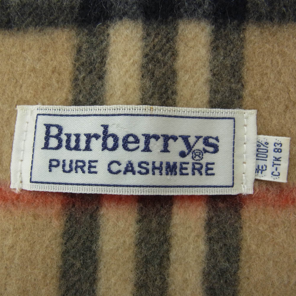 BURBERRY バーバリー BURBERRYS バーバリーズ カシミア チェック マフラー ライトブラウン系【中古】