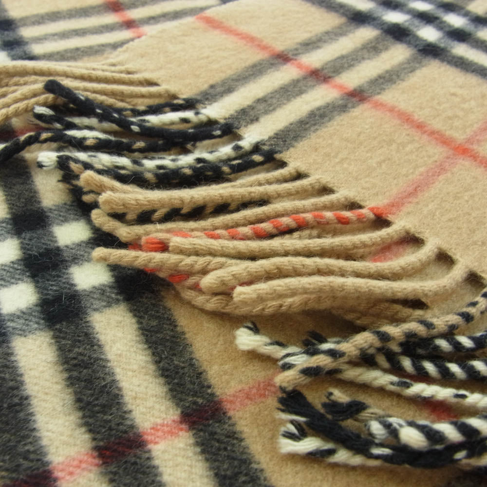 BURBERRY バーバリー BURBERRYS バーバリーズ カシミア チェック マフラー ライトブラウン系【中古】