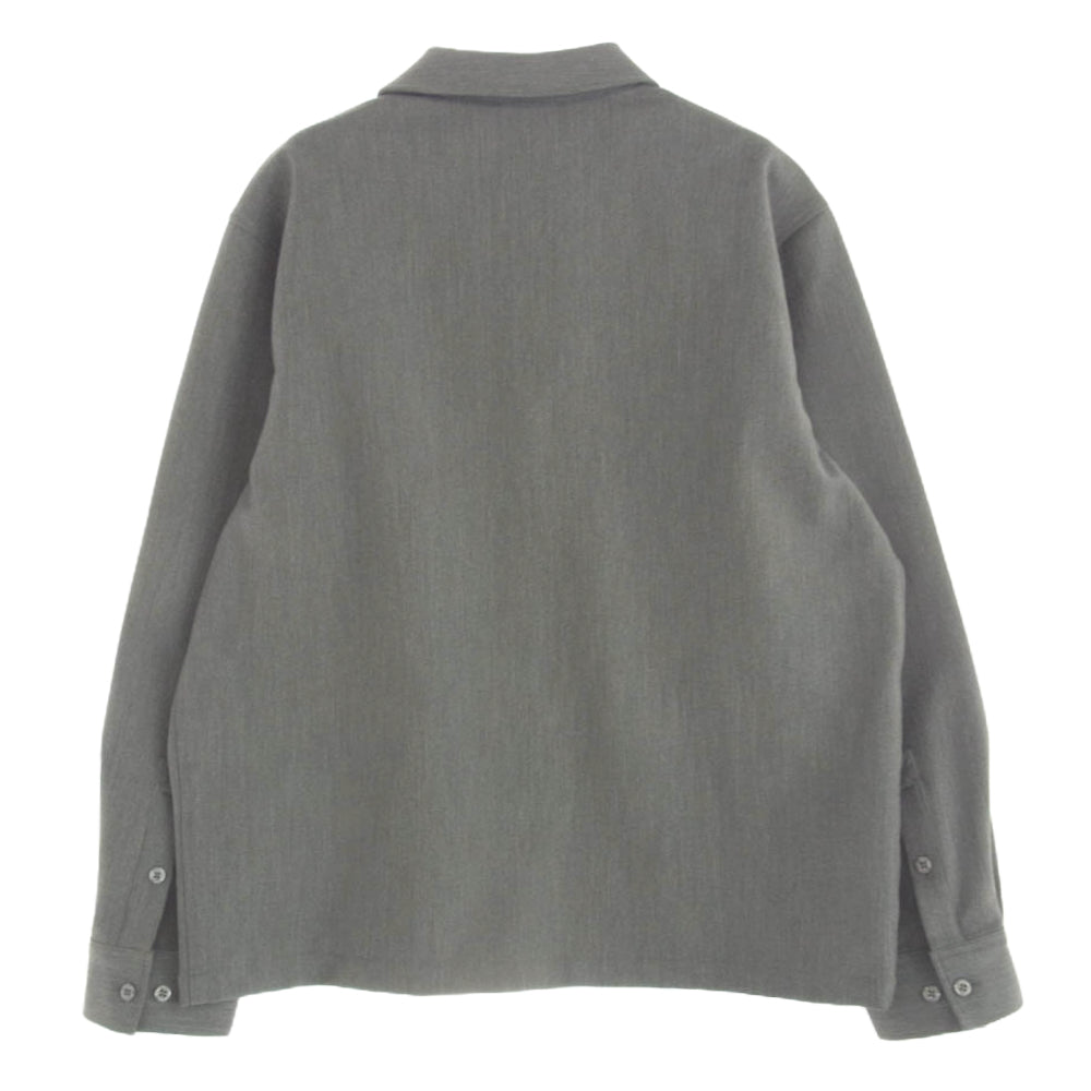 KITH キス 23AW KHM010364 Double Weave Boxy Collared Overshirt ダブルウィーブ ボックスカラー オーバー シャ??ツ 長袖 グレー系 M【中古】