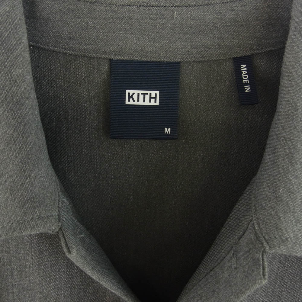 KITH キス 23AW KHM010364 Double Weave Boxy Collared Overshirt ダブルウィーブ ボックスカラー オーバー シャ??ツ 長袖 グレー系 M【中古】