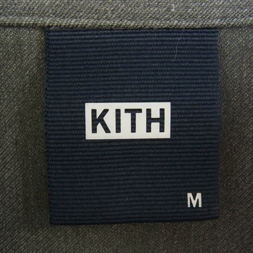KITH キス 23AW KHM010364 Double Weave Boxy Collared Overshirt ダブルウィーブ ボックスカラー オーバー シャ??ツ 長袖 グレー系 M【中古】