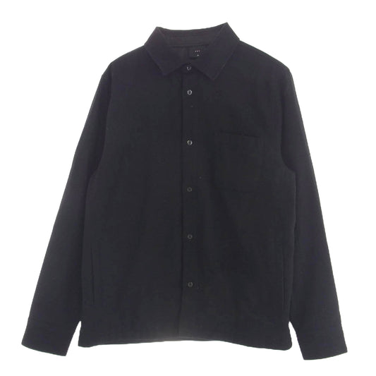 KITH キス 23SS KHM030854 101 Ginza Shirt ギンザ シャツ ウール 長袖 シャツ ジャケット オールブラック M ブラック系 M【中古】