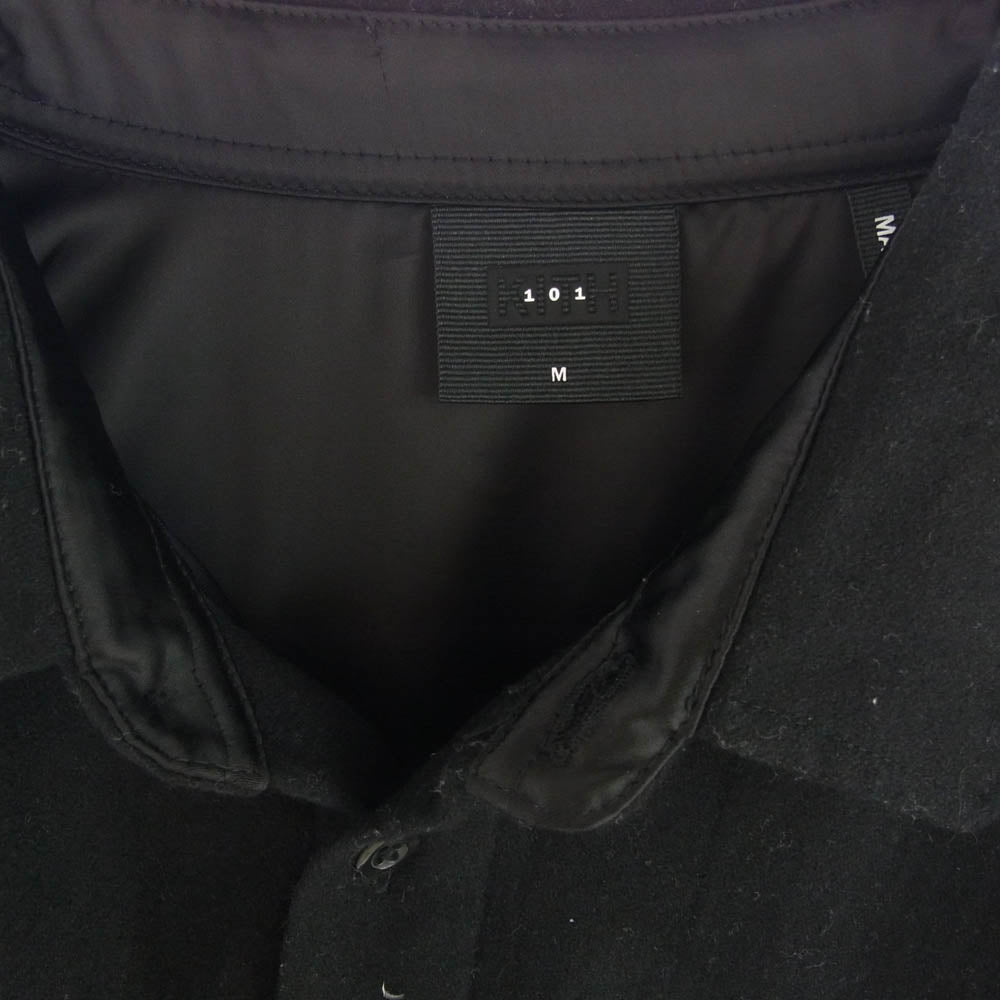 KITH キス 23SS KHM030854 101 Ginza Shirt ギンザ シャツ ウール 長袖 シャツ ジャケット オールブラック M ブラック系 M【中古】