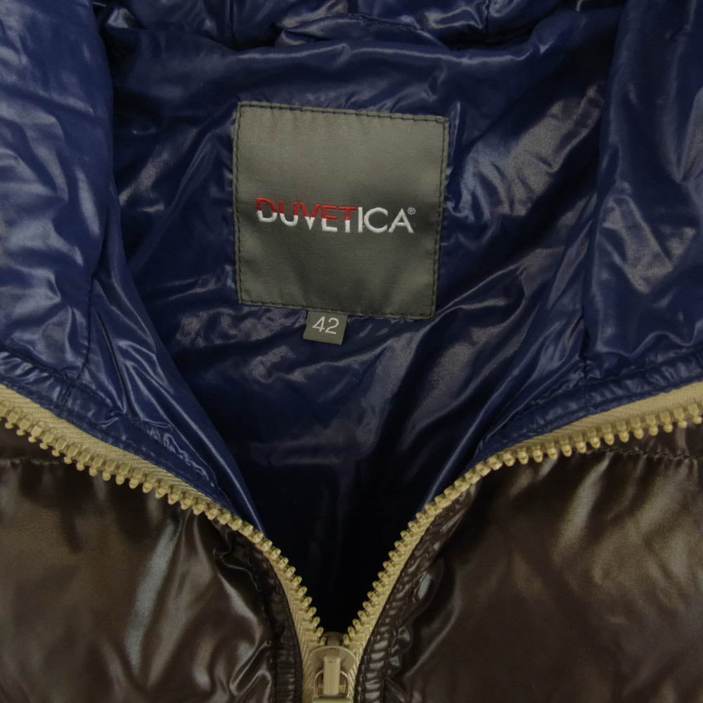 DUVETICA デュベティカ ACE ジップアップ フード付き ダウン コート ジャケット ブラウン系 42【中古】