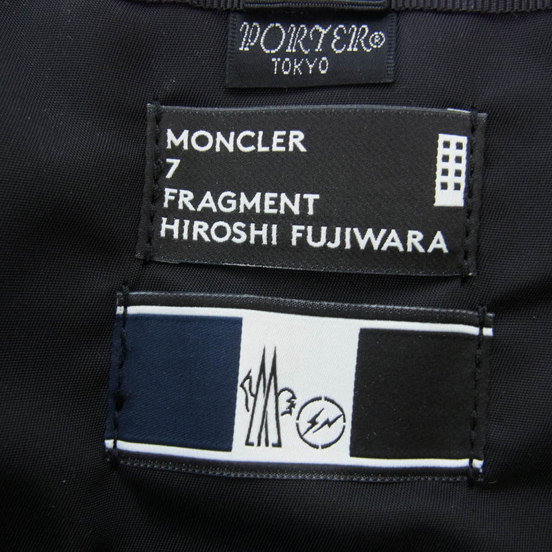 MONCLER モンクレール E209U0061900 × FRAGMENT フラグメント × PORTER ポーター ロゴ プリント トートバッグ ブラック系【新古品】【未使用】【中古】