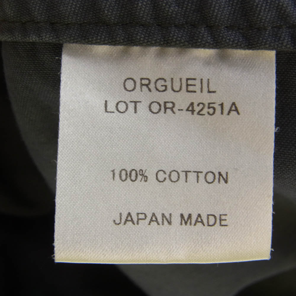 ORGUEIL オルゲイユ OR-4251A ウォッシュ加工 高密度コットン フレンチ カバーオール ワークジャケット グレー系 38【中古】