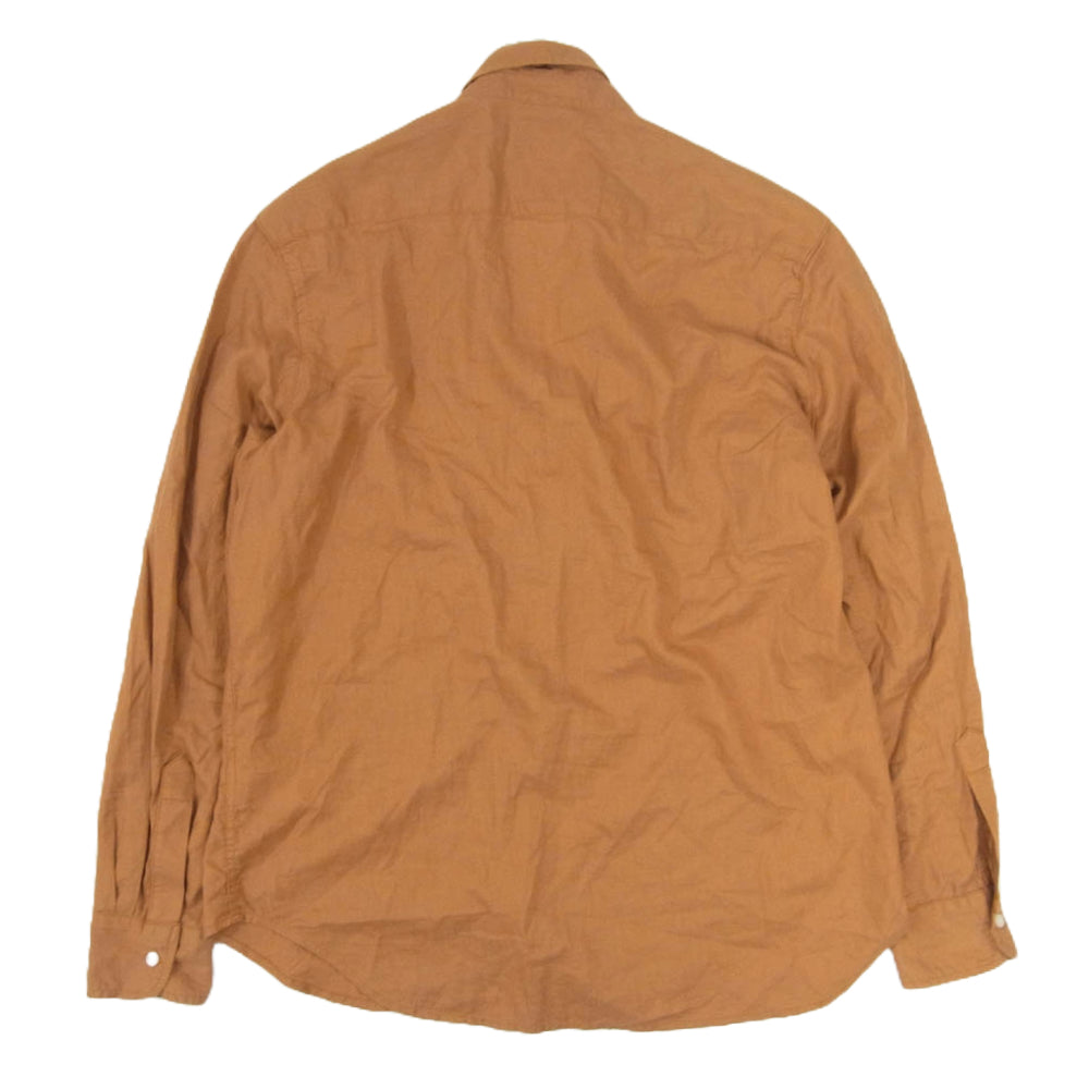 Frank&Eileen フランクアンドアイリーン オープンカラー スキッパー 長袖 シャツ ブラウン系 XS【中古】