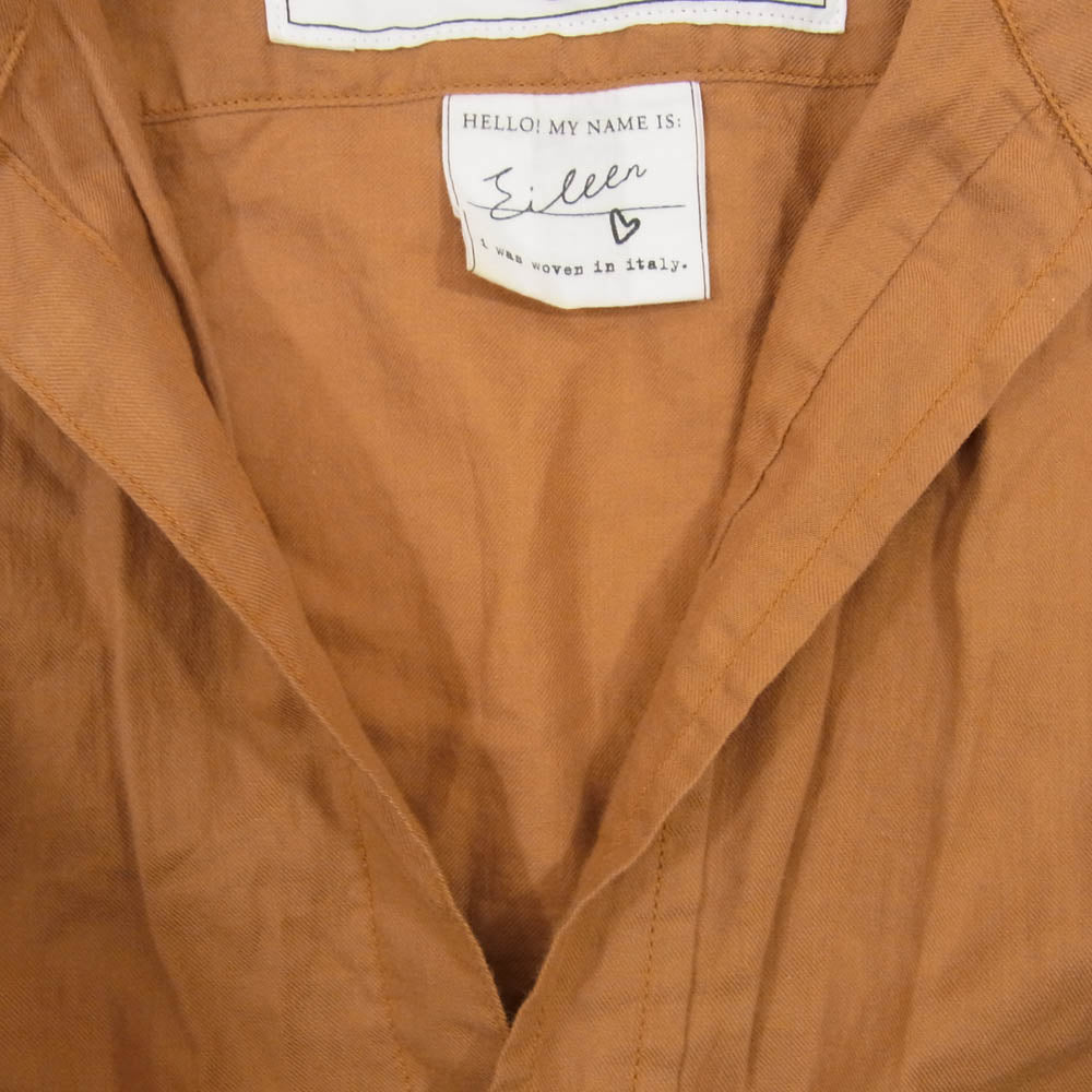 Frank&Eileen フランクアンドアイリーン オープンカラー スキッパー 長袖 シャツ ブラウン系 XS【中古】