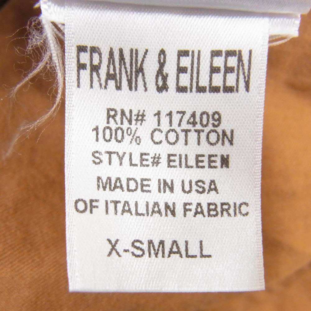 Frank&Eileen フランクアンドアイリーン オープンカラー スキッパー 長袖 シャツ ブラウン系 XS【中古】