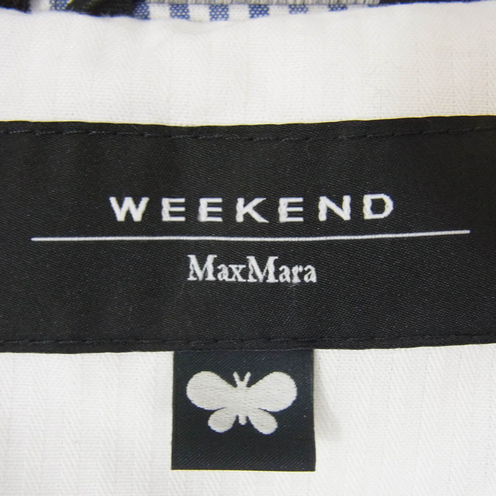 MAX MARA マックスマーラ 50410221670 WEEKEND ウィークエンド コットン リネン ストライプ 2B テーラード ジャケット ブルー系 42【中古】
