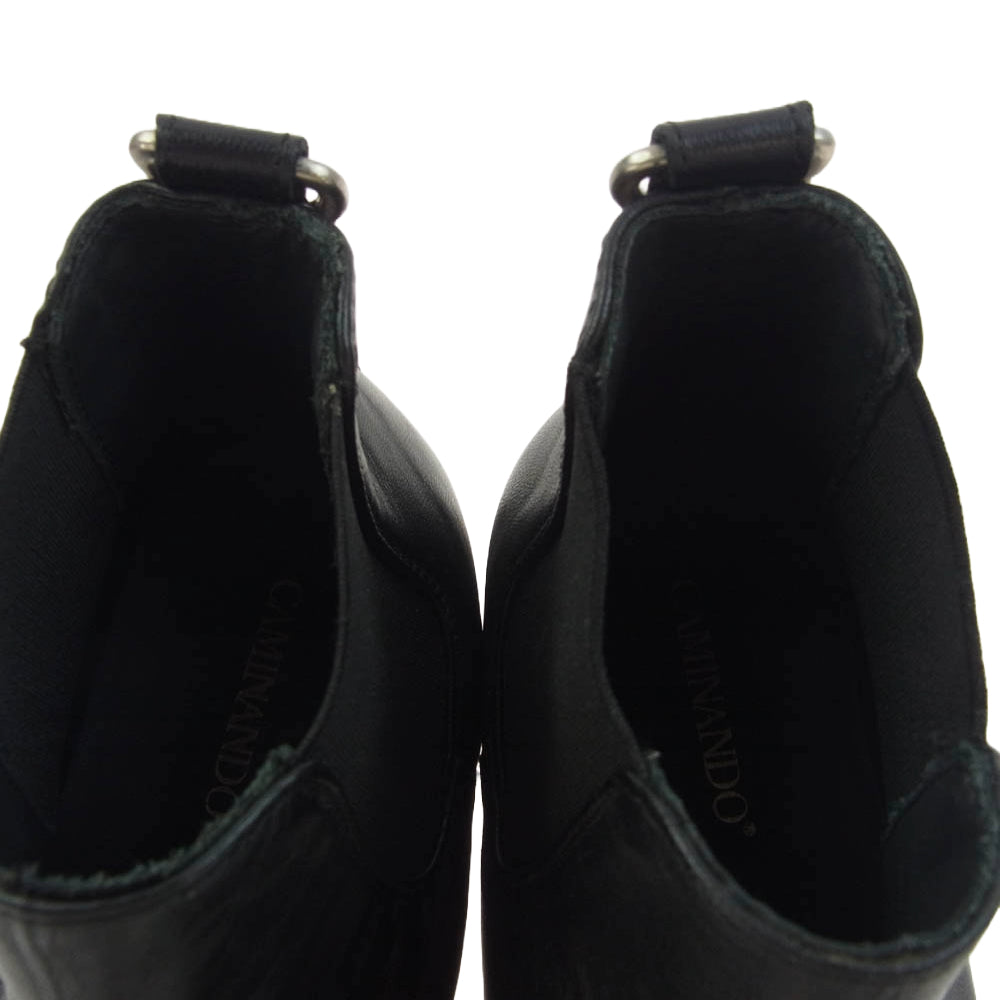 カミナンド 2304W SHORT SIDE GOA BOOTS ヒールリング ショート サイドゴア ブーツ ブラック系 7【中古】