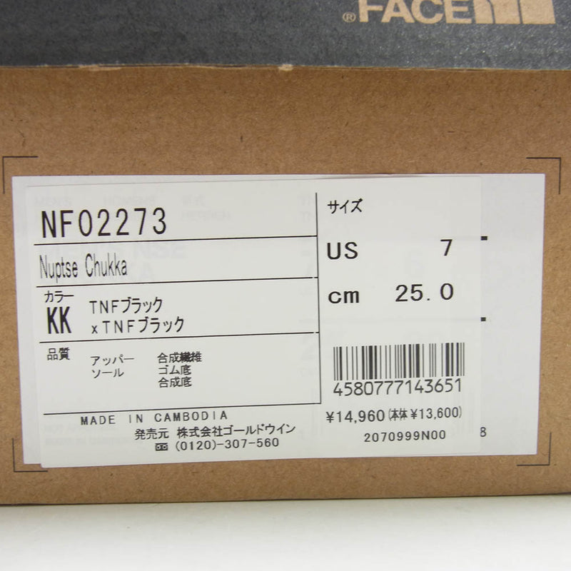 THE NORTH FACE ノースフェイス NF02273 Nuptse Chukka ヌプシチャッカ アウトドア シューズ ブーツ ブラック系 25cm【中古】