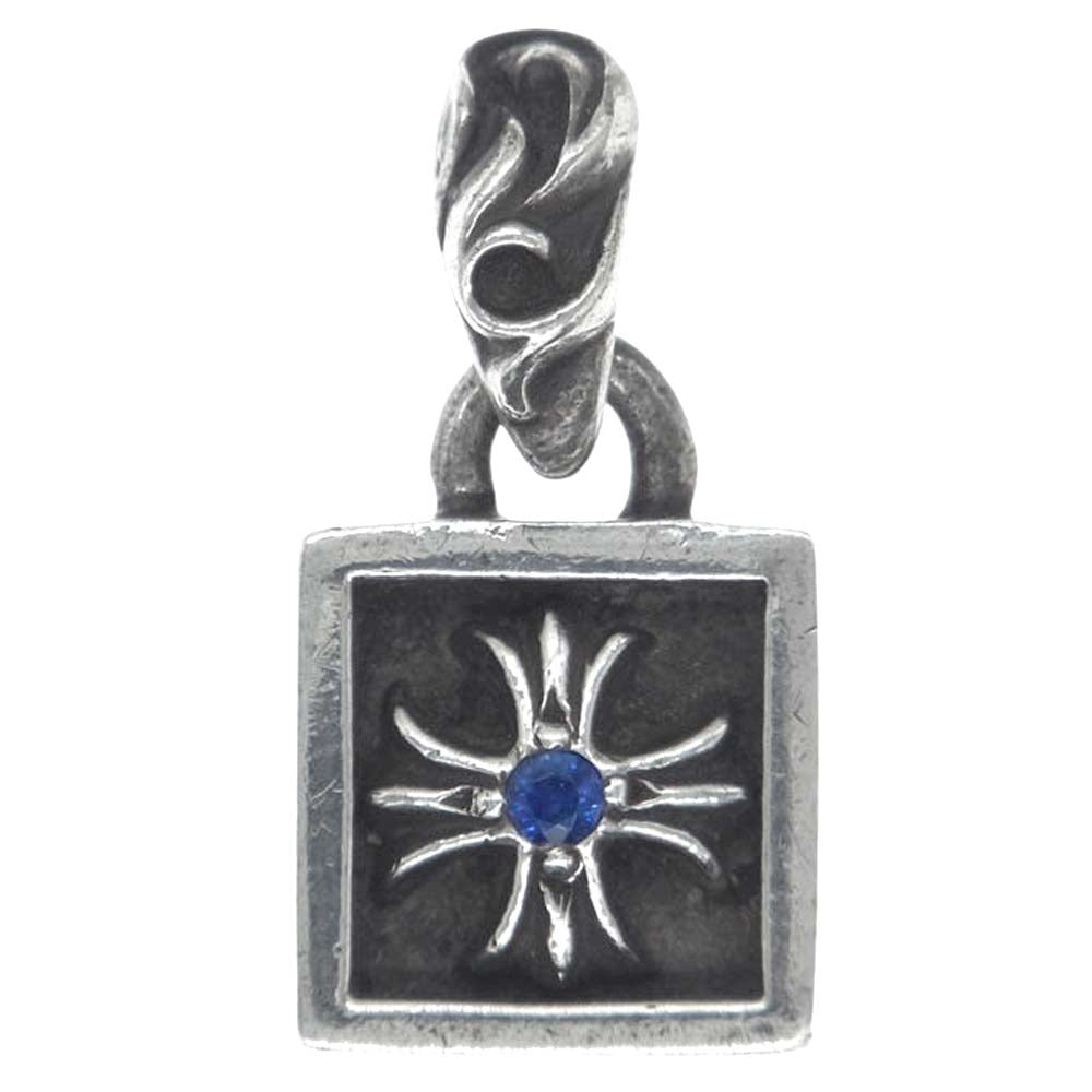 CHROME HEARTS クロムハーツ（原本無） FRAMED CH PLUS 1SAP フレームド CHプラス 1サファイア チャーム ペンダント トップ シルバー系【中古】