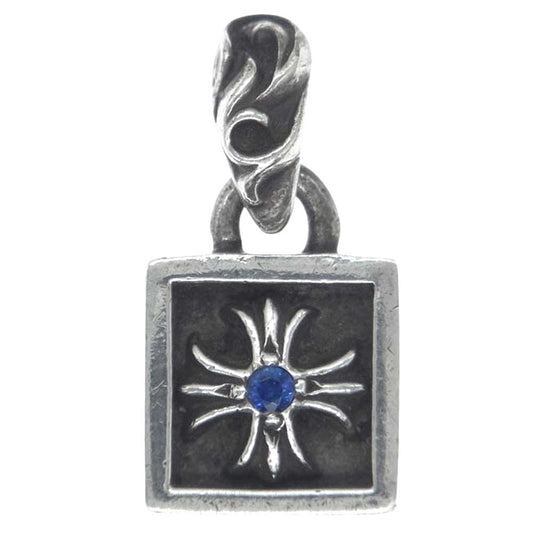 CHROME HEARTS クロムハーツ（原本無） FRAMED CH PLUS 1SAP フレームド CHプラス 1サファイア チャーム ペンダント トップ シルバー系【中古】