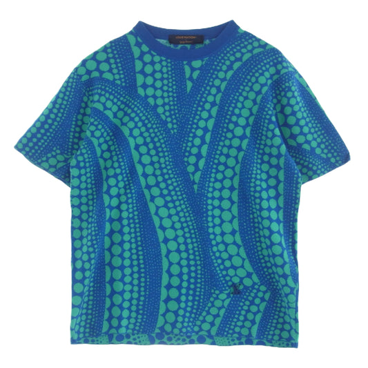 LOUIS VUITTON ルイ・ヴィトン 23SS 1AB6P6 × 草間彌生 Yayoi Kusama オールオーバー パンプキン ドット 総柄 半袖 ニット セーター ブルー系 M【中古】