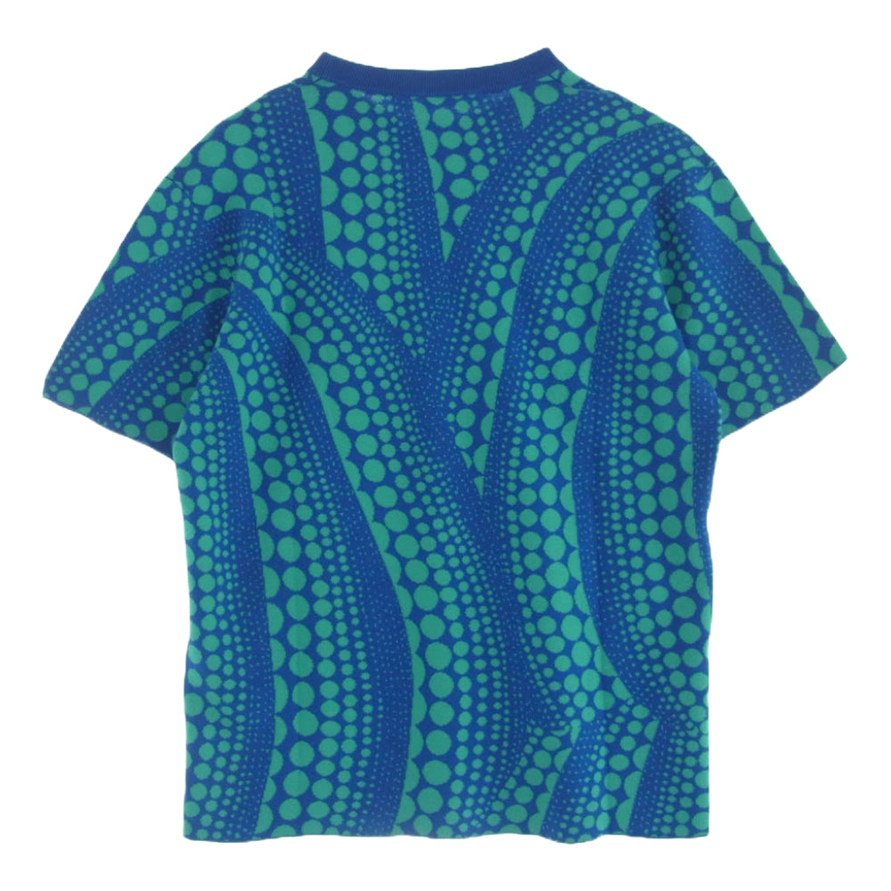 LOUIS VUITTON ルイ・ヴィトン 23SS 1AB6P6 × 草間彌生 Yayoi Kusama オールオーバー パンプキン ドット 総柄 半袖 ニット セーター ブルー系 M【中古】