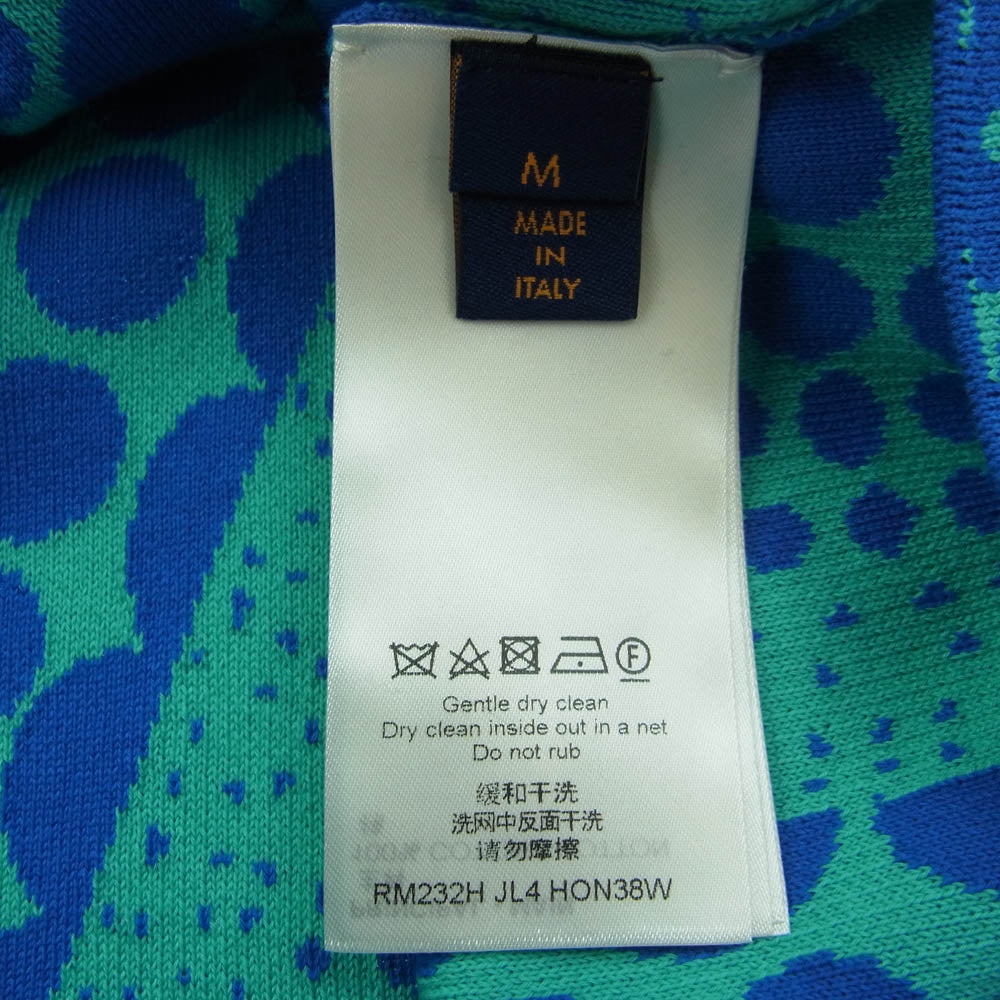 LOUIS VUITTON ルイ・ヴィトン 23SS 1AB6P6 × 草間彌生 Yayoi Kusama オールオーバー パンプキン ドット 総柄 半袖 ニット セーター ブルー系 M【中古】