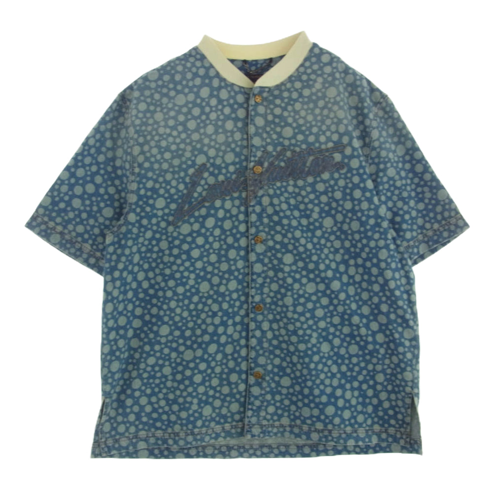 LOUIS VUITTON ルイ・ヴィトン 23AW HOS33W × 草間彌生 Yayoi Kusama Infinity Dots ロゴ ドット 総柄 ベースボール デニム シャツ ブルゾン インディゴブルー系 ４L【美品】【中古】