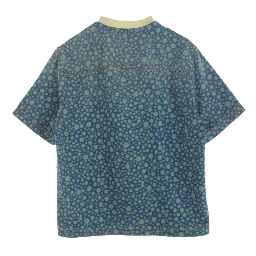 LOUIS VUITTON ルイ・ヴィトン 23AW HOS33W × 草間彌生 Yayoi Kusama Infinity Dots ロゴ ドット 総柄 ベースボール デニム シャツ ブルゾン インディゴブルー系 ４L【美品】【中古】