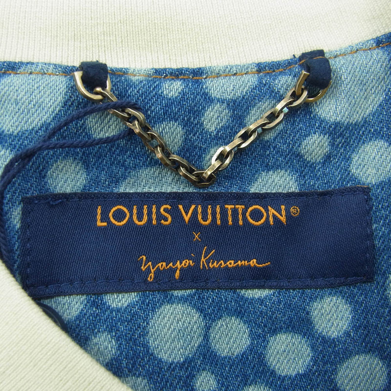 ♡ 新品未使用 ルイヴィトン 草間彌生 デニム ベースボールシャツ 23年 ヴィトン x 草間彌生コラボレーション ドット柄デニムジャケット