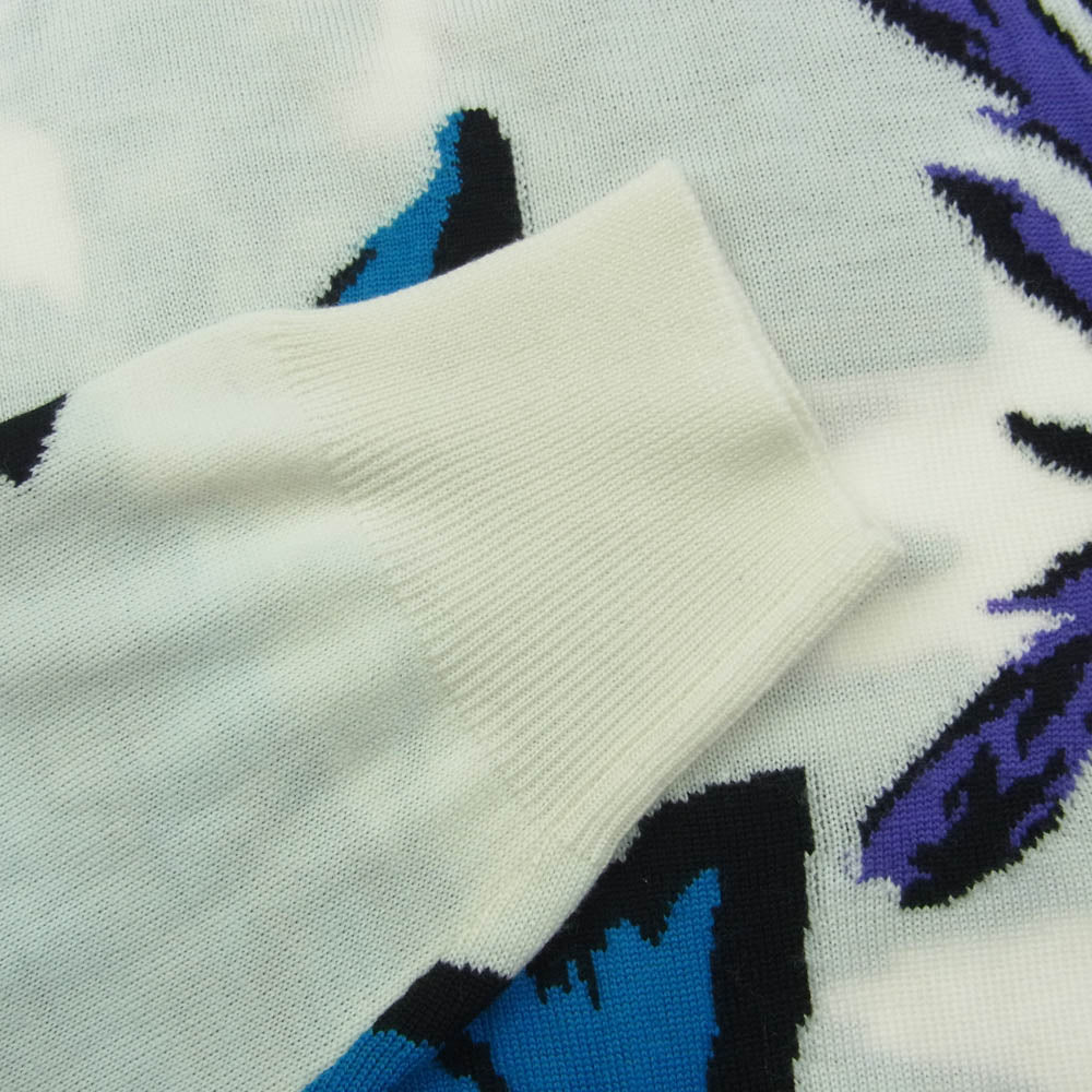 LOUIS VUITTON ルイ・ヴィトン 23SS シスルインターシャ プルオーバー ウール ニットフラワー 花 ホワイト系 M【極上美品】【中古】