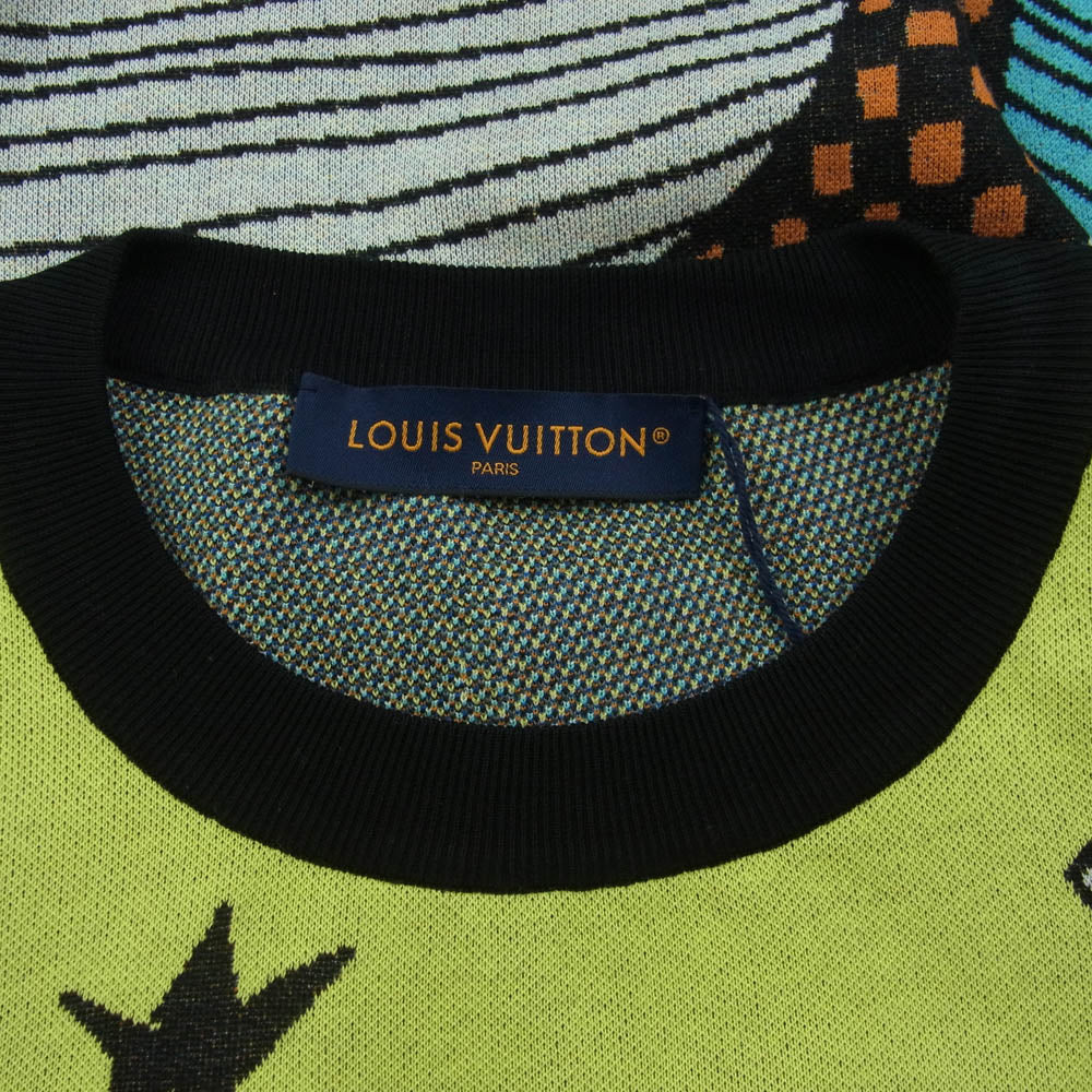 LOUIS VUITTON ルイ・ヴィトン 23年製 1ABJ87 アニマル 総柄 ジャガード ニット マルチカラー系 L【極上美品】【中古】