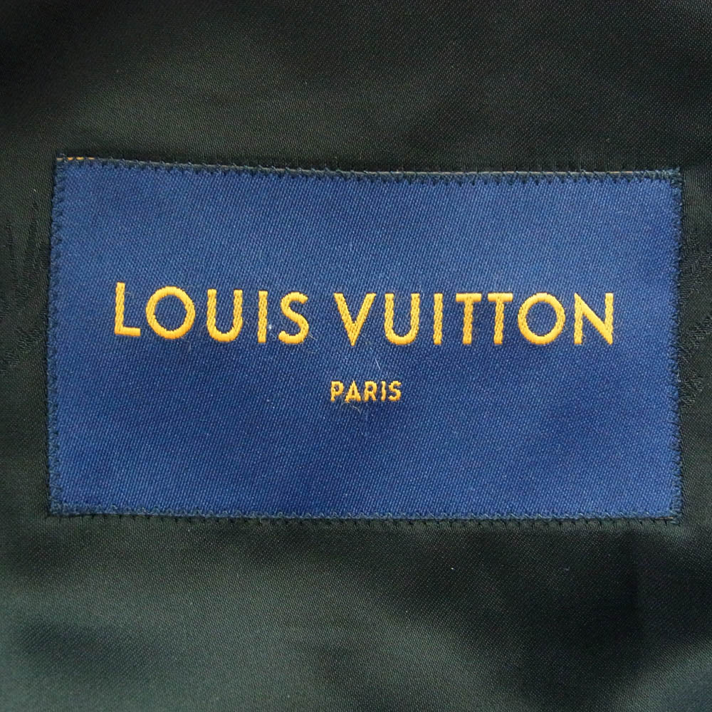 LOUIS VUITTON ルイ・ヴィトン 23AW 1A8WQL LVM テクニカル ウール Pコート エンボス ロゴ ピーコート ブラック系 50【美品】【中古】