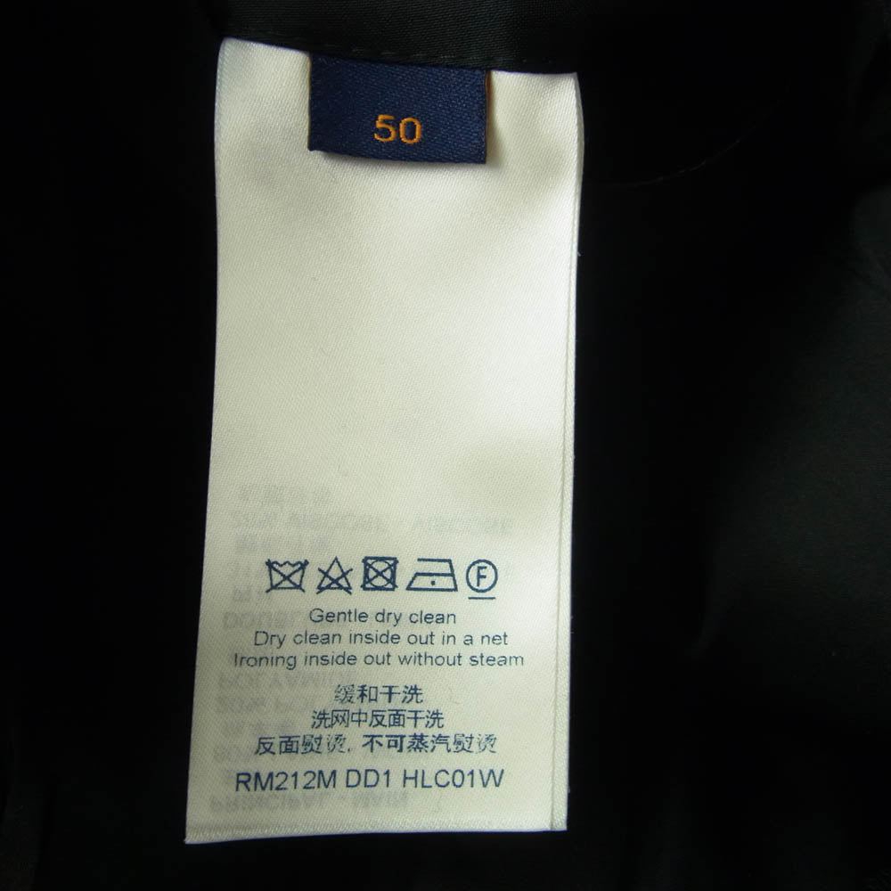 LOUIS VUITTON ルイ・ヴィトン 23AW 1A8WQL LVM テクニカル ウール Pコート エンボス ロゴ ピーコート ブラック系 50【美品】【中古】