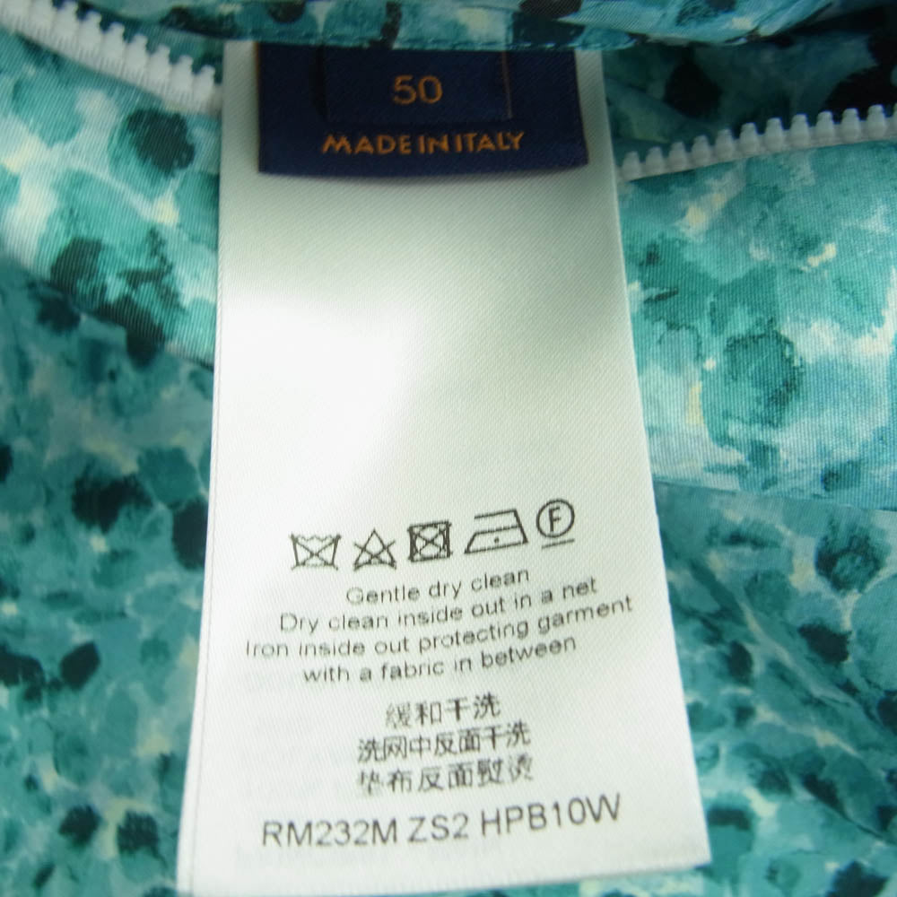 LOUIS VUITTON ルイ・ヴィトン 23AW HPB10W プリンテッド ナイロン ウインドブレーカー ジップアップ ジャケット フード 総柄 モノグラム ライトブルー系 50【極上美品】【中古】