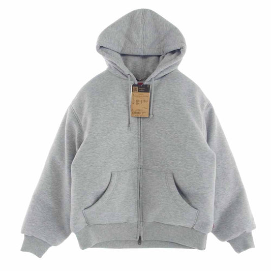 Supreme シュプリーム × The North Face ノースフェイス 24AW Down Filled Zip Up Hooded Sweatshirt Heather Grey フィルド ジップ アップ パーカー グレー系 S【新古品】【未使用】【中古】