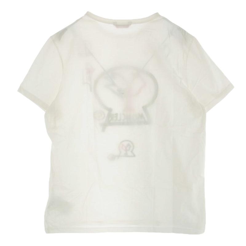 MONCLER モンクレール D20918037850 8390Y MAGLIA T-SHIRT ロゴプリント 半袖 Tシャツ ホワイト系 2【中古】