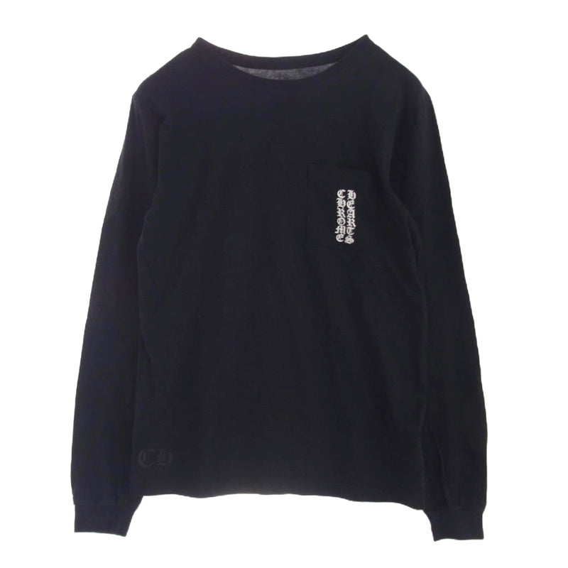 CHROME HEARTS クロムハーツ（原本無） Scroll Label Logo スクロール ラベル セメタリークロス 長袖 ポケット Tシャツ ブラック系 M【中古】