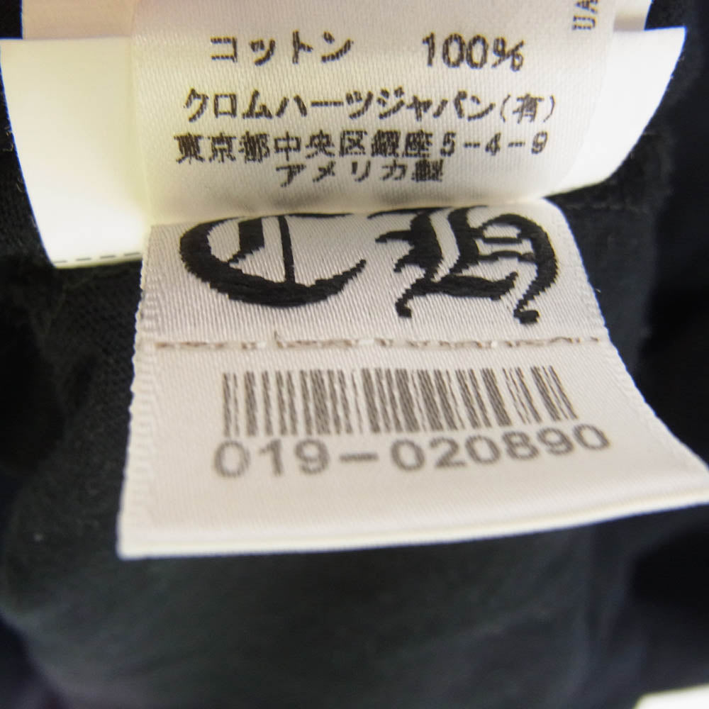 CHROME HEARTS クロムハーツ（原本無） Scroll Label Logo スクロール ラベル セメタリークロス 長袖 ポケット Tシャツ ブラック系 M【中古】