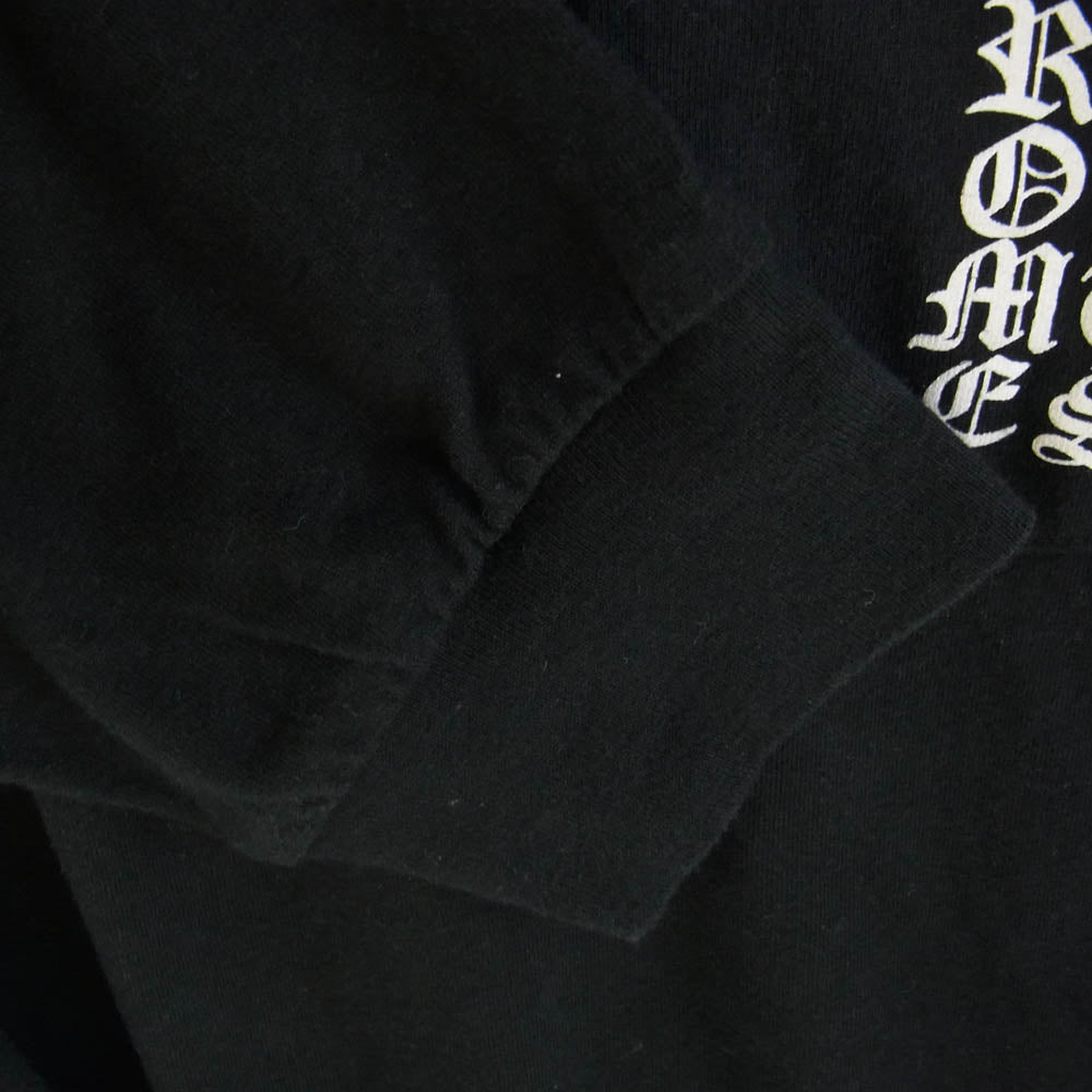 CHROME HEARTS クロムハーツ（原本無） Scroll Label Logo スクロール ラベル セメタリークロス 長袖 ポケット Tシャツ ブラック系 M【中古】