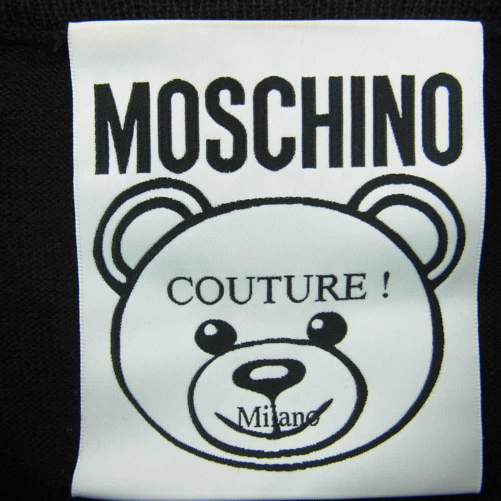 MOSCHINO モスキーノ イタリア製 BEAR ベア 安全ピン ロゴ ニット セーター ブラック系【中古】